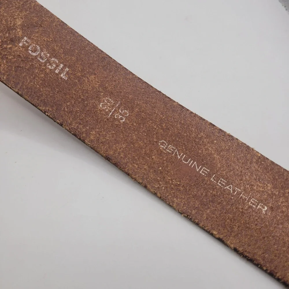 Fossil Belt 36 Brown Leather Distressed Rugged Industrial Utility Work Casual
